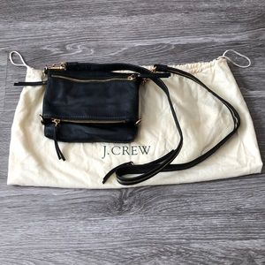 JCrew black leather crossbody